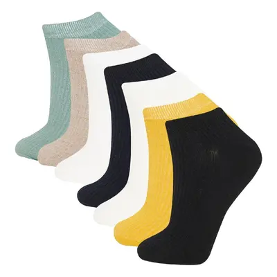 DEFACTO Men's Comfortable Elastic 7-Pack Cotton Ankle Socks