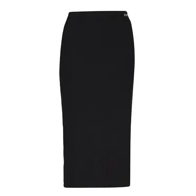 Tommy Jeans Skirt - TJW TINY TOMMY RIB MIDI SKIRT black