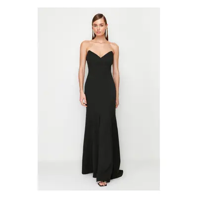 Trendyol Black Fitted Woven Elegant Evening Dress