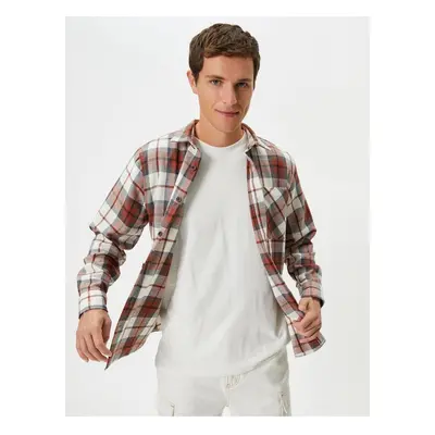 Koton Lumberjack Shirt Pocket Detailed Classic Collar Buttoned Long Sleeve