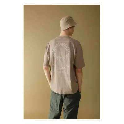 DEFACTO Oversize Fit Crew Neck Back Printed Short Sleeve T-Shirt