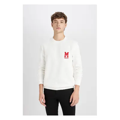 DEFACTO New Regular Fit Crew Neck Printed Thick Sweatshirt