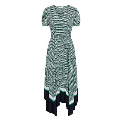 Tommy Hilfiger Dress - VISCOSE CDC F&F MIDI DRESS SS green-black