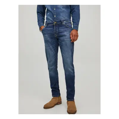 Modré pánské slim fit džíny Jack & Jones Glenn - Pánské