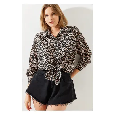 Bianco Lucci Women's Leopard Print Shirt MBMS008