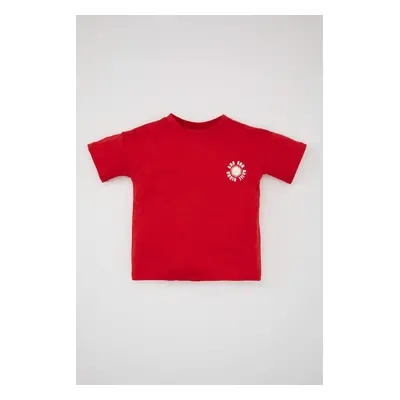 DEFACTO Baby Boy Crew Neck Printed Short Sleeve T-Shirt