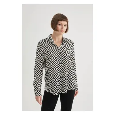 DEFACTO Regular Fit Long Sleeve Patterned Shirt