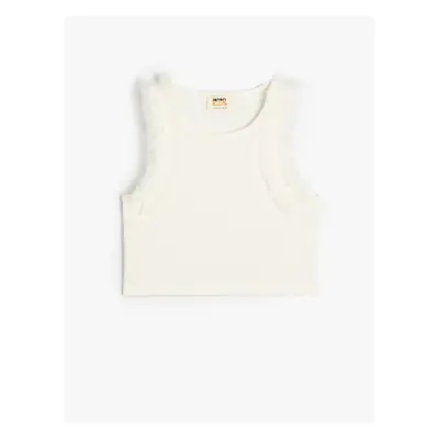 Koton Crop Undershirt Tulle Detailed Ribbed