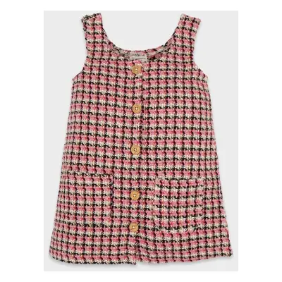 DEFACTO Baby Girl Pocket Buttoned Patterned Tweed Overalls