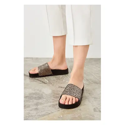 Trendyol Silver Shiny Kroko Women slipper