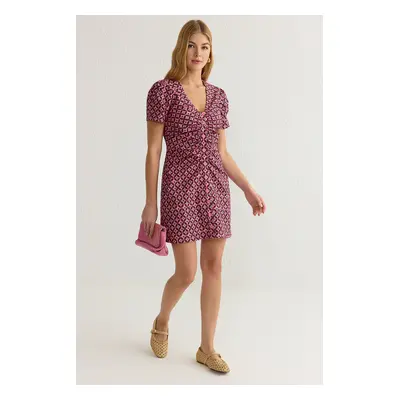 Trendyol Purple Retro Mini Woven Dress