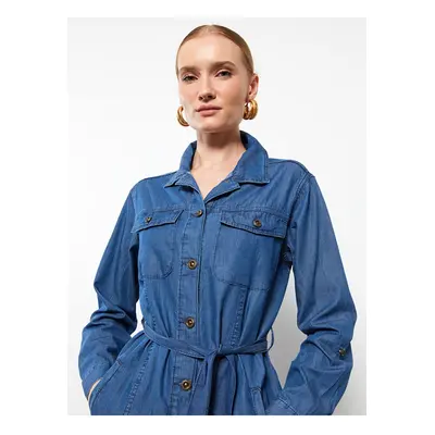 LC Waikiki Shirt Collar Women Jean Jacket