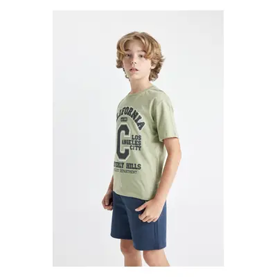 DEFACTO Boy's Crew Neck Printed Short Sleeve T-Shirt