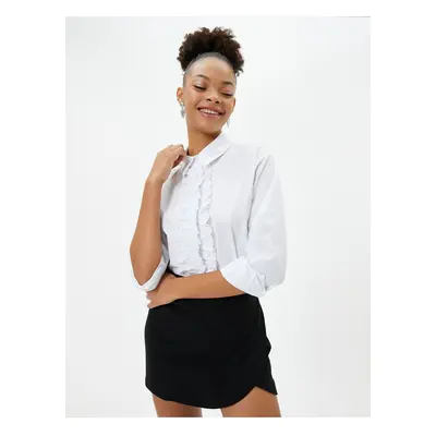 Koton Frilly Shirt Classic Collar Long Sleeve Cotton