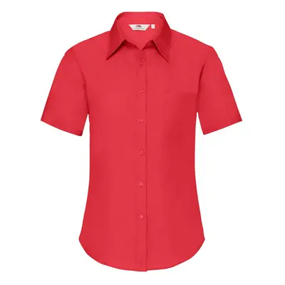 FRUIT OF THE LOOM F18•LADIES SHORT SLEEVE POPLIN SHIRT