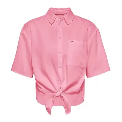 Tommy Jeans Shirt - TJW FRONT TIE SHIRT pink