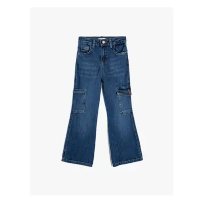 Koton Wide Leg Jeans Pocket Cotton - Wide Leg Jean