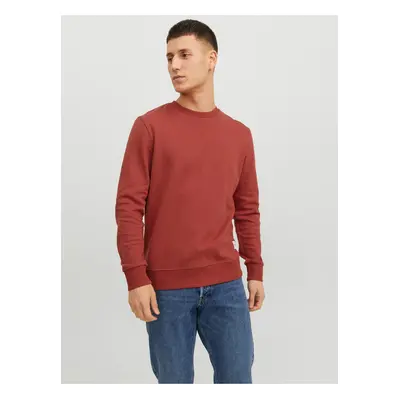 Cihlová pánská basic mikina Jack & Jones Basic - Pánské