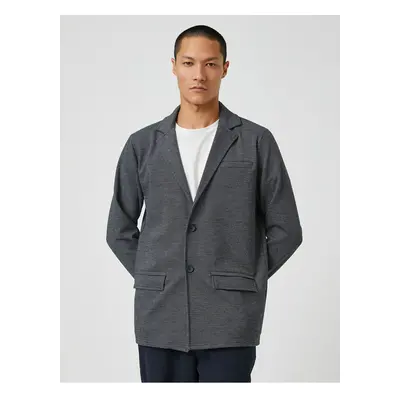 Koton Basic Jacket Wide Collar Button Detailed Pocket