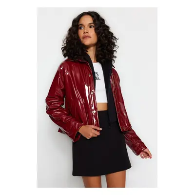 Trendyol Burgundy Oversize Shiny Jacket Coat