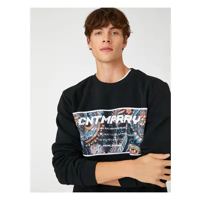 Koton Printed Sweatshirt Crew Neck