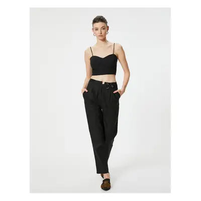 Koton Strappy Crop Top Sweetheart Neckline Cotton Slim Fit