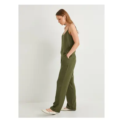 Koton Carrot Trousers Textured Normal Waist Normal Leg