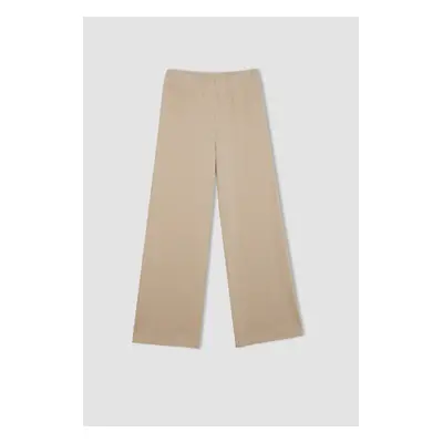 DEFACTO Relax Fit Elastic Waist Thessaloniki Fabric Basic Plain Knitwear Trousers