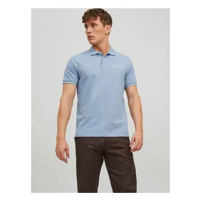 Světle modré pánské polo tričko Jack & Jones Archie - Pánské