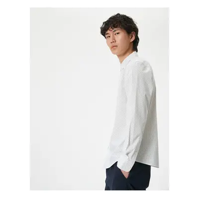 Koton Slim Fit Shirt Half Italian Collar Button Down Cotton