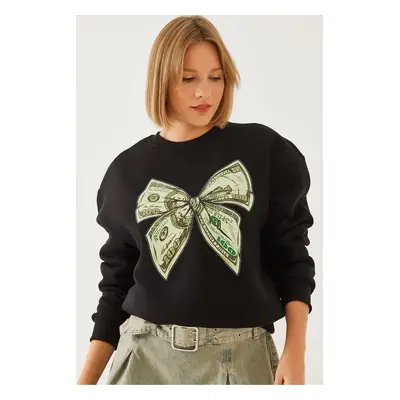 Bianco Lucci Women's Butterfly Printed Sweatshirt MBHS018