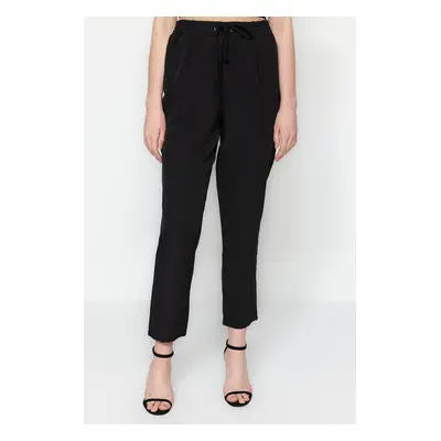 Trendyol Black Tie Detailní Jogger Slim Leg Woven Kalhoty