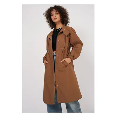 Bigdart Lined Long Trench Coat - Tan