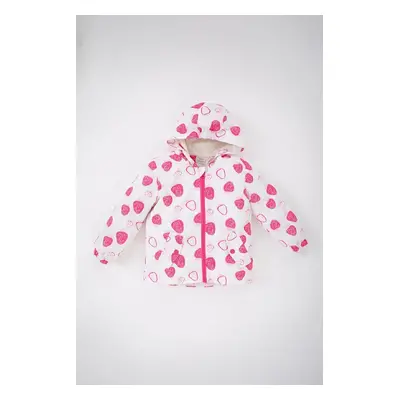 DEFACTO Baby Girl Patterned Water Repellent Hooded Coat