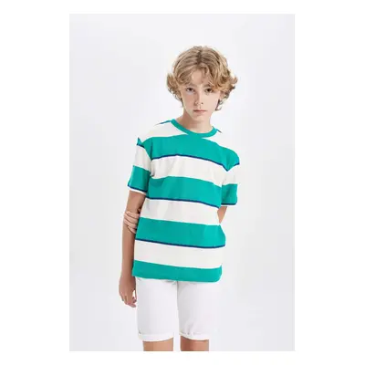 DEFACTO Boy Crew Neck Striped Short Sleeve T-Shirt