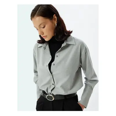 Koton Long Sleeve Shirt Cuffs Long Double Buttoned