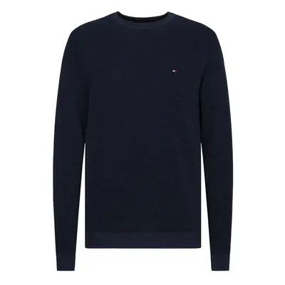 Tommy Hilfiger Sweater - MOULINE STRUCTURE CREW NECK blue