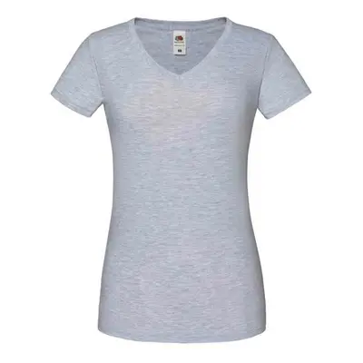 Iconic Vneck Fruit of the Loom Women's Grey T-shirt