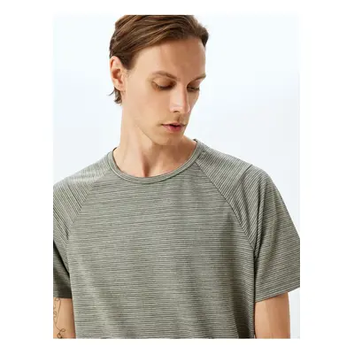 Koton Short Sleeve Crew Neck Striped Sports T-Shirt