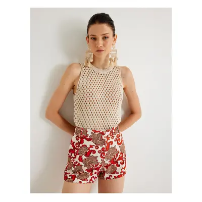 Koton X Melis Ağazat - Openwork Crochet Top Sleeveless Crew Neck