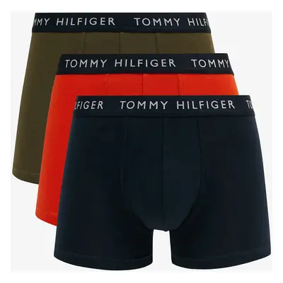 Sada tří pánských boxerek v khaki, oranžové a modré barvě Tommy Hilfiger Underwear