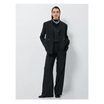 Koton Oversize Blazer Jacket Double Breasted Buttoned with Flap Pockets