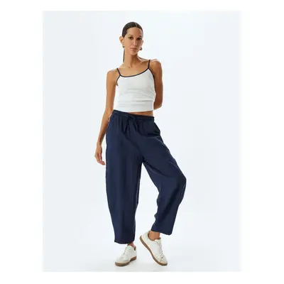 Koton Modal Fabric Pocket Elastic Waist Tied Balloon Trousers