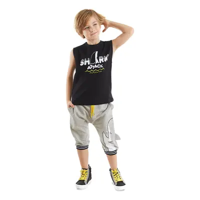 Denokids Shark Attack Boys T-shirt Capri Shorts Set