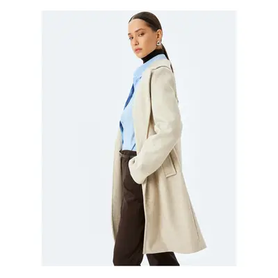 Koton Double Breasted Buttoned Pocket Long Cashmere Coat