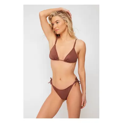 Trendyol Brazilian Bikini Bottom with Brown Accessories