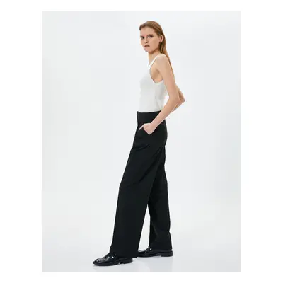 Koton Wide Leg Trousers High Waist Pocket Detailed