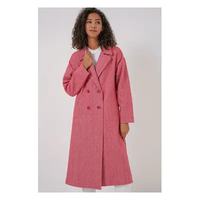 Bigdart Oversize Wide Cut Wool Long Cashmere Coat - Red