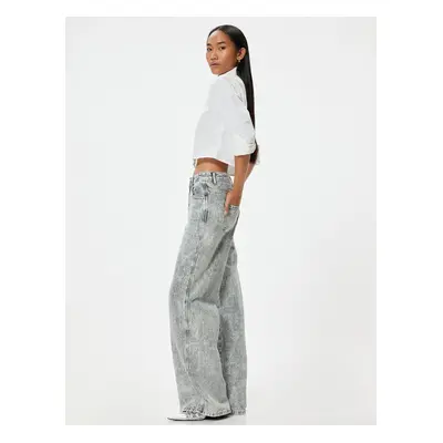 Koton Wide Leg Jeans Standard Waist Cotton - Wide Leg Jeans