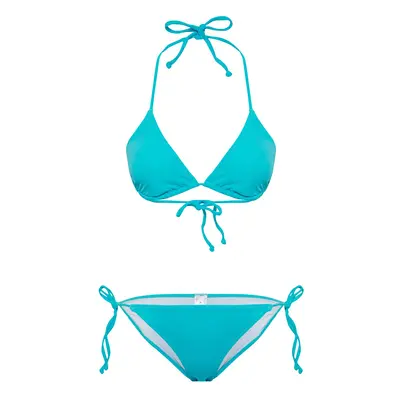 Trendyol Blue*St Plain Triangle Regular Waist Bikini Set